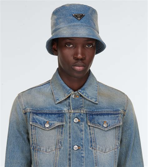 beanie prada hat|Prada denim bucket hat.